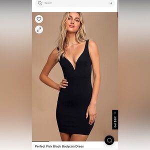 Lulus Picture Perfect Black Mini Bodycon Dress-L